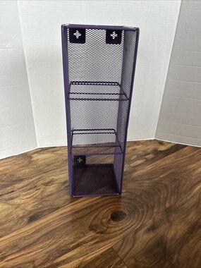 Purple Metal Wire CD Rack Wall Or Desk Organizer 16 1/2”